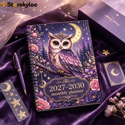 Mystic Owl 2027-2030 Monthly Planner Chart Your Dreams Under Starry Nights - Mystic Owl