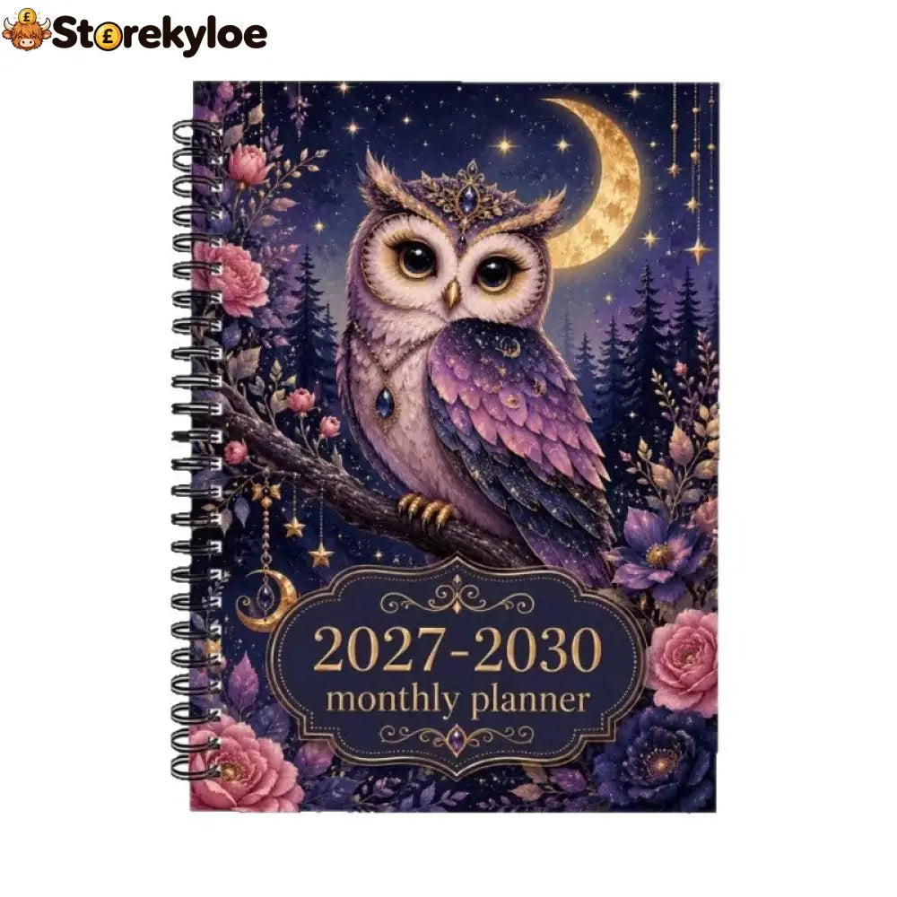 Mystic Owl 2027-2030 Monthly Planner Chart Your Dreams Under Starry Nights - Mystic Owl