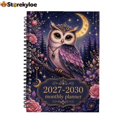 Mystic Owl 2027-2030 Monthly Planner Chart Your Dreams Under Starry Nights - Mystic Owl