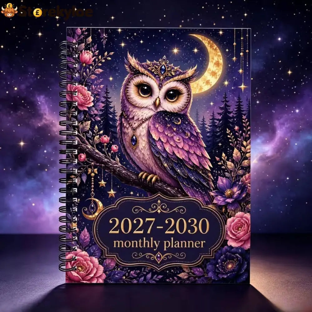 Mystic Owl 2027-2030 Monthly Planner Chart Your Dreams Under Starry Nights - Mystic Owl