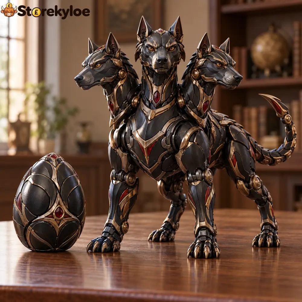 Mythic Beasts – 2-in-1 Transforming Egg Fantasy Figures✨ - Obsidian Cerberus