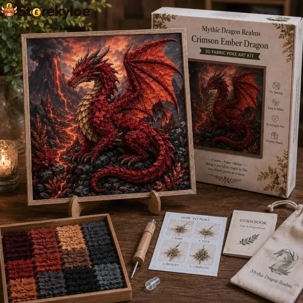 🎁🐉 Mythic Dragon Realms 3D Fabric Poke Art Kit