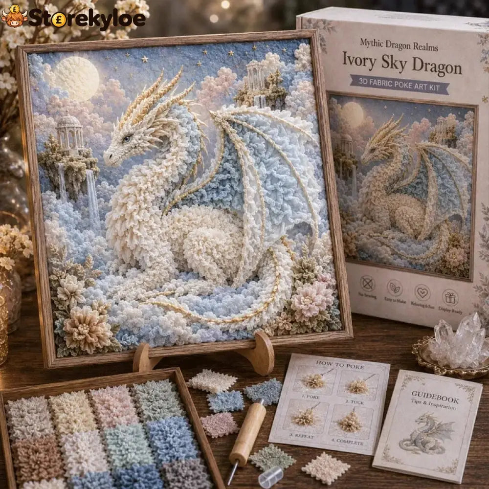 🎁🐉 Mythic Dragon Realms 3D Fabric Poke Art Kit