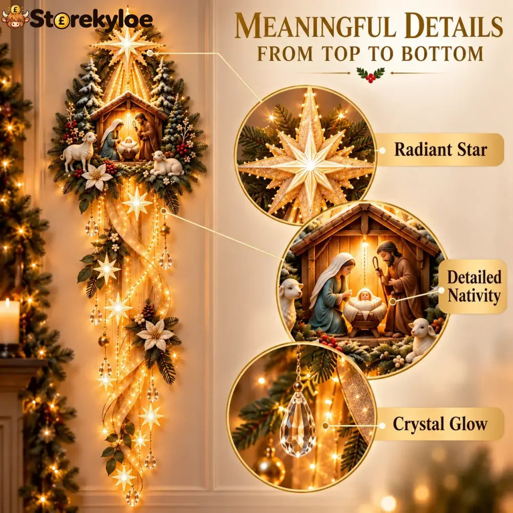 🌟 Nativity Starfall Wall Light – A Meaningful Christmas Glow
