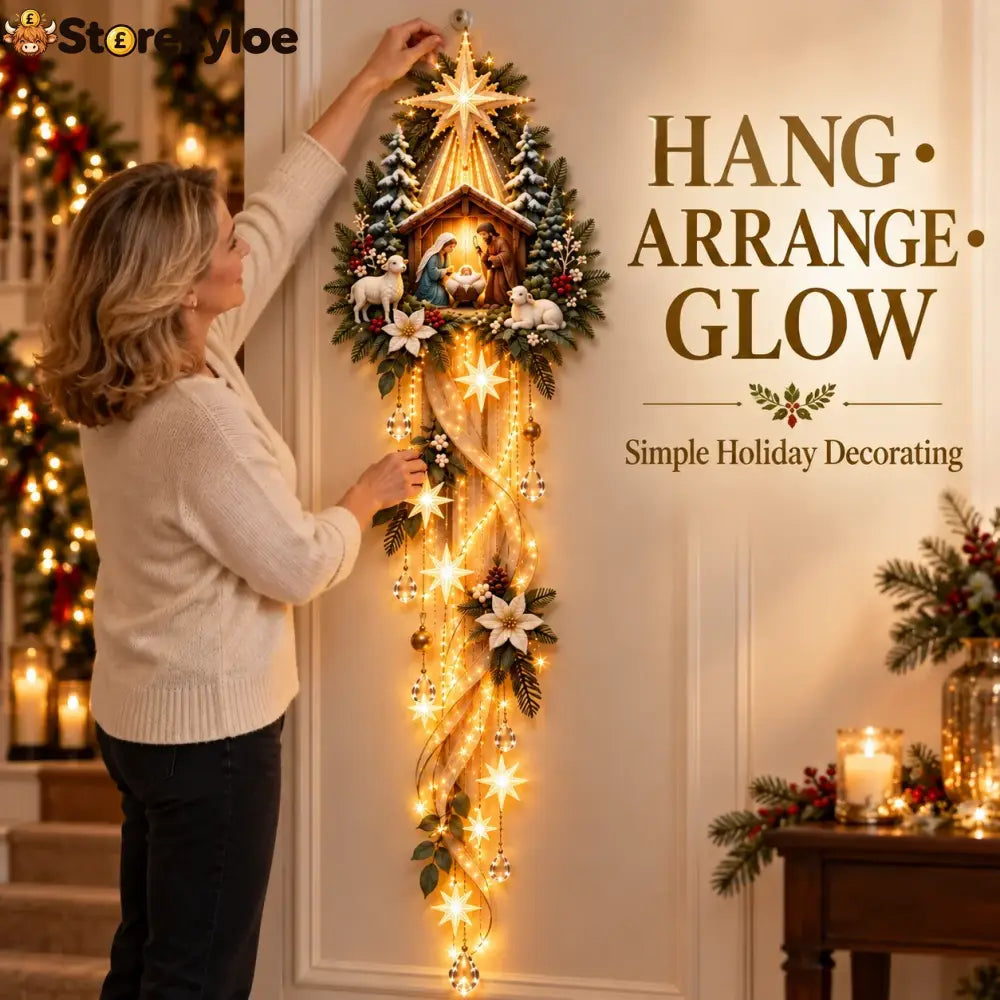 🌟 Nativity Starfall Wall Light – A Meaningful Christmas Glow
