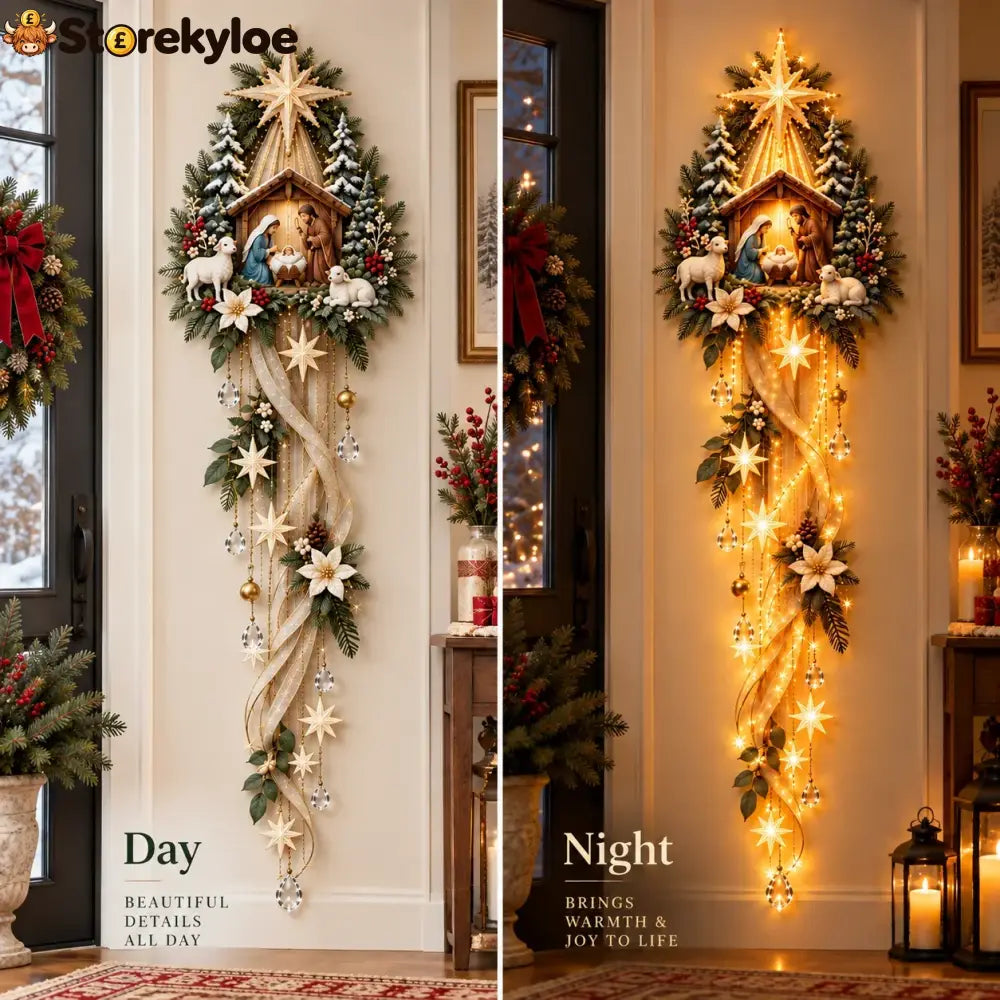 🌟 Nativity Starfall Wall Light – A Meaningful Christmas Glow