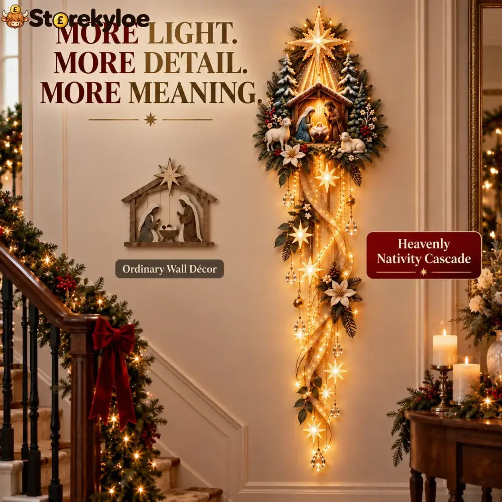 🌟 Nativity Starfall Wall Light – A Meaningful Christmas Glow