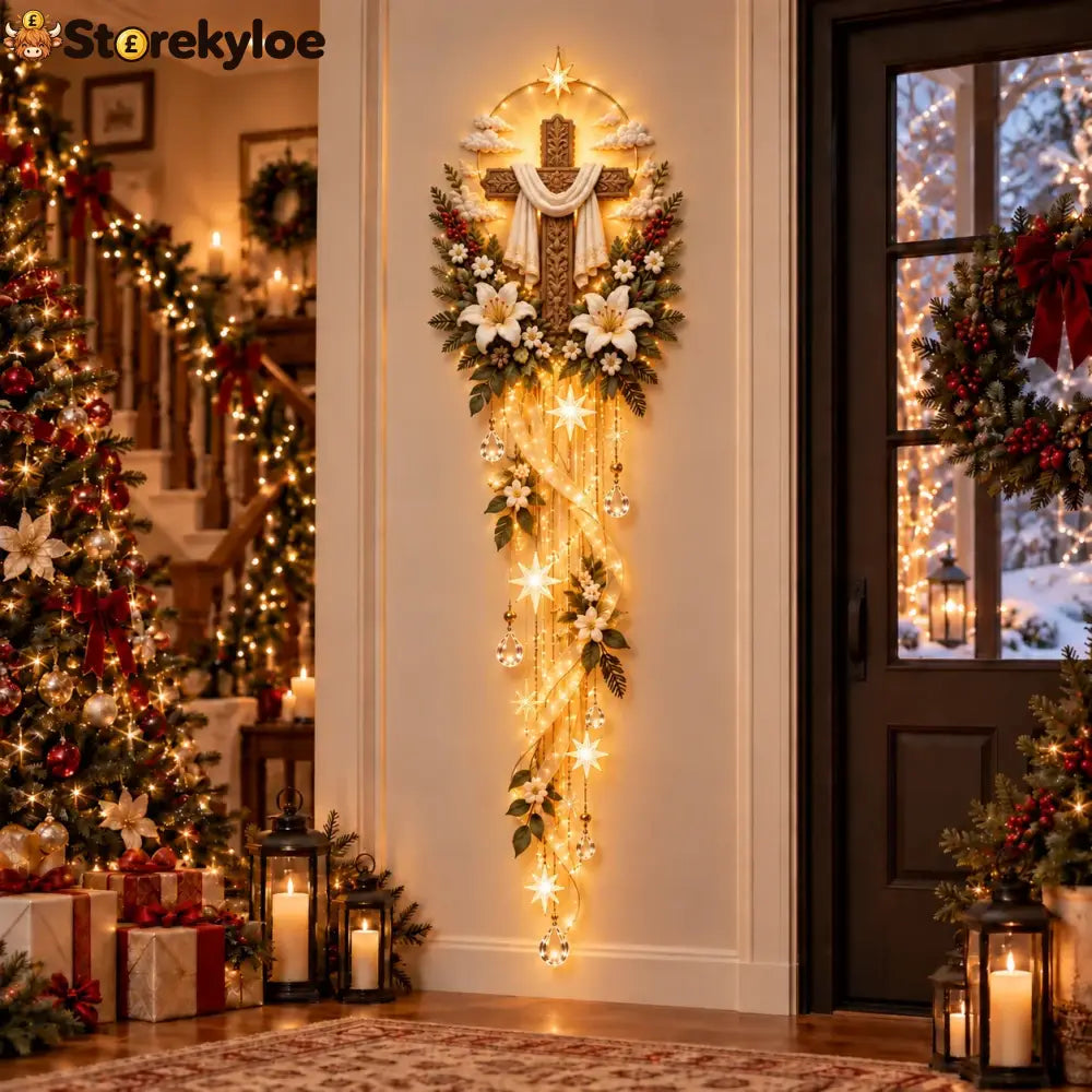 🌟 Nativity Starfall Wall Light – A Meaningful Christmas Glow - ✝️ Holy Cross