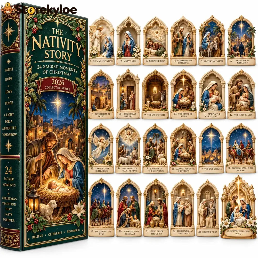 Nativity Story 2026 – 24 Sacred Moments Of Christmas Countdown Calendar With 24 Unique Nativity Miniatures Christian