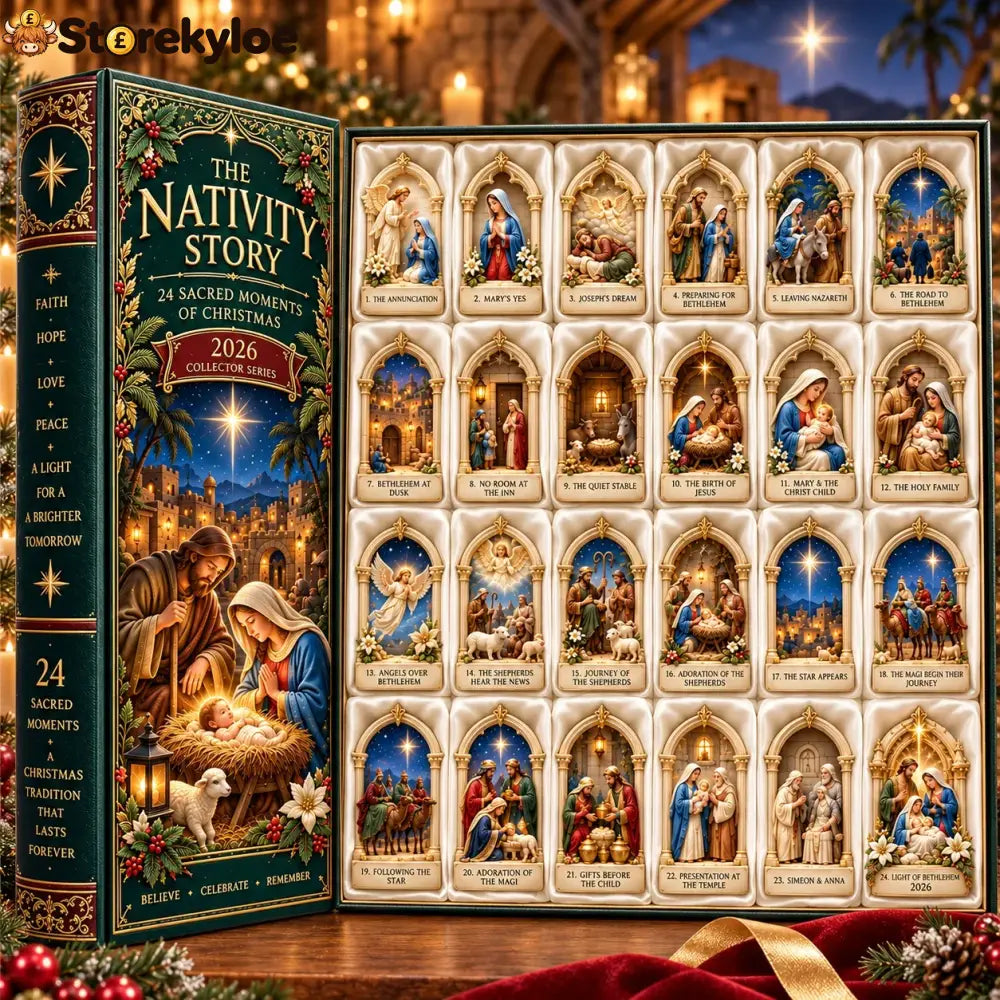 Nativity Story 2026 – 24 Sacred Moments Of Christmas Countdown Calendar With 24 Unique Nativity Miniatures Christian