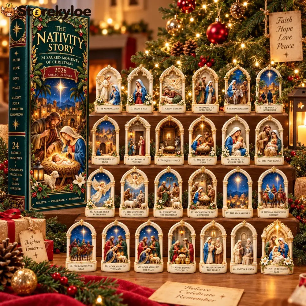 Nativity Story 2026 – 24 Sacred Moments Of Christmas Countdown Calendar With 24 Unique Nativity Miniatures Christian