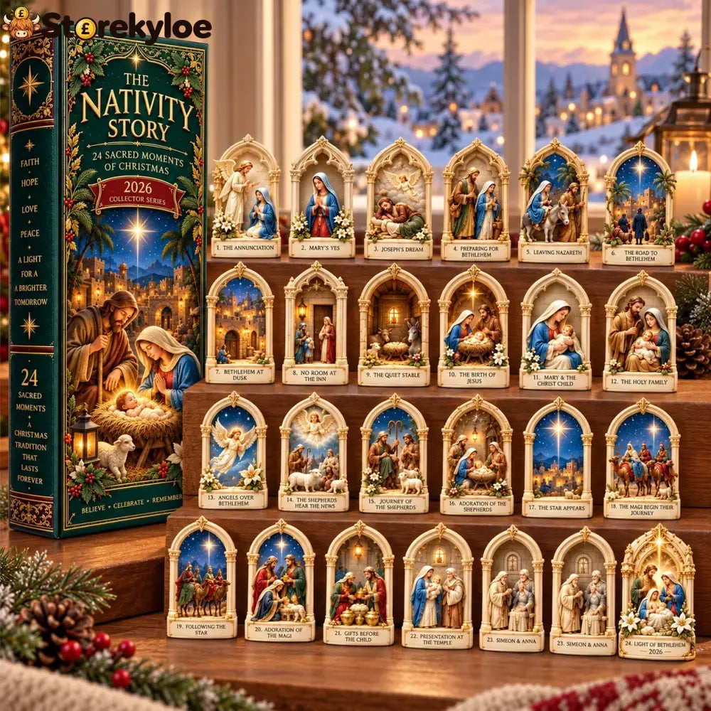 Nativity Story 2026 – 24 Sacred Moments Of Christmas Countdown Calendar With 24 Unique Nativity Miniatures Christian