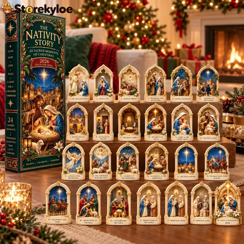 Nativity Story 2026 – 24 Sacred Moments Of Christmas Countdown Calendar With 24 Unique Nativity Miniatures Christian