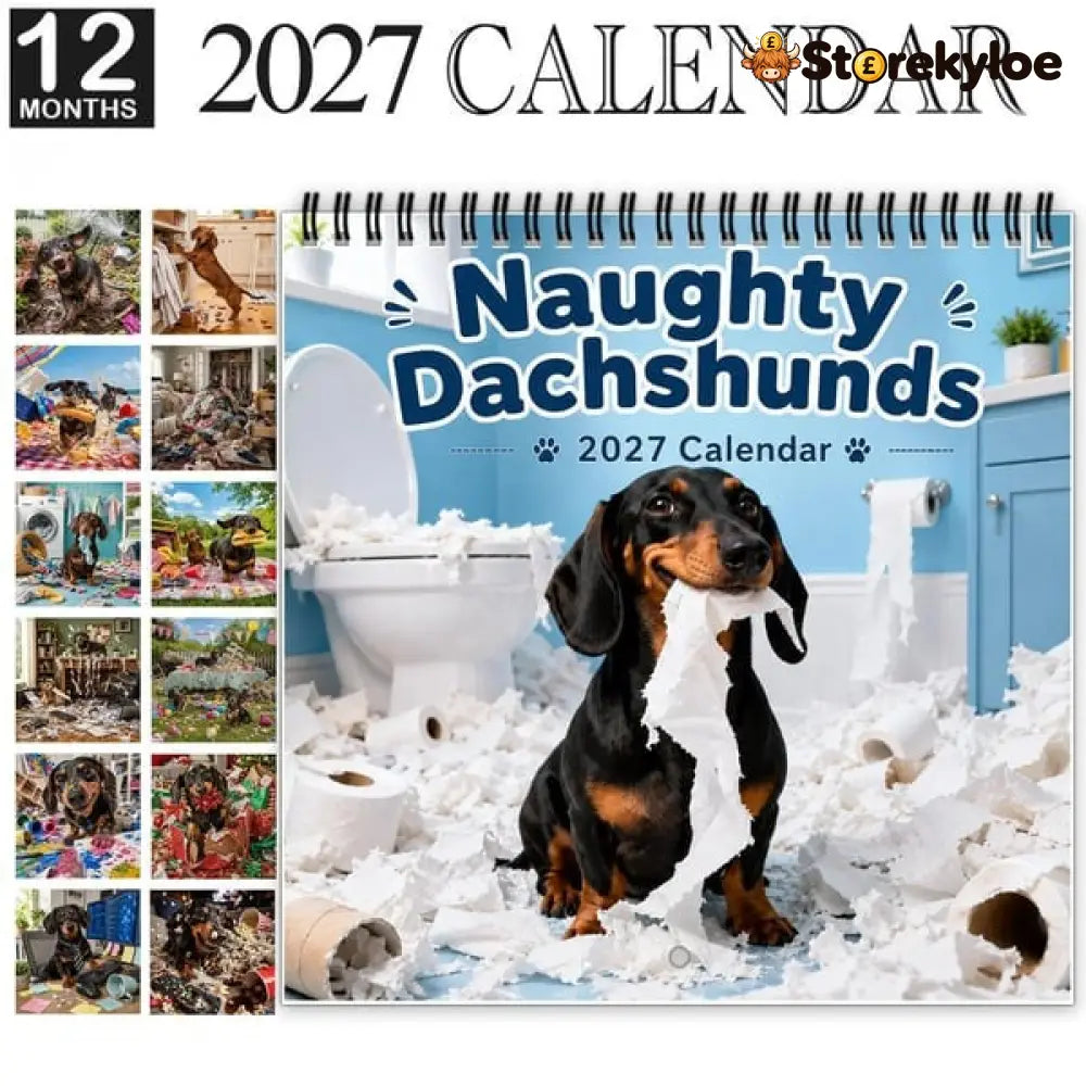 🐶Naughty Dachshunds 2027 Wall Calendar – 12 Months of Mischief Mayhem & Sausage Dog Smiles