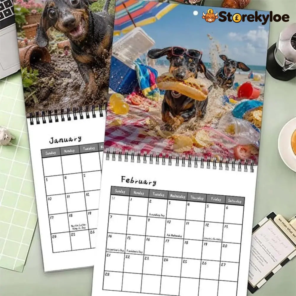 🐶Naughty Dachshunds 2027 Wall Calendar – 12 Months of Mischief Mayhem & Sausage Dog Smiles