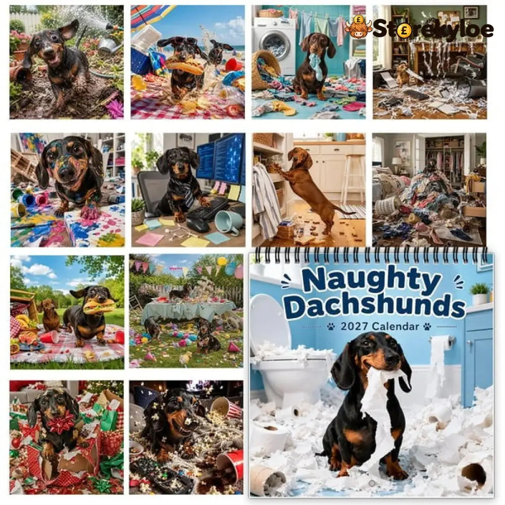🐶Naughty Dachshunds 2027 Wall Calendar – 12 Months of Mischief Mayhem & Sausage Dog Smiles