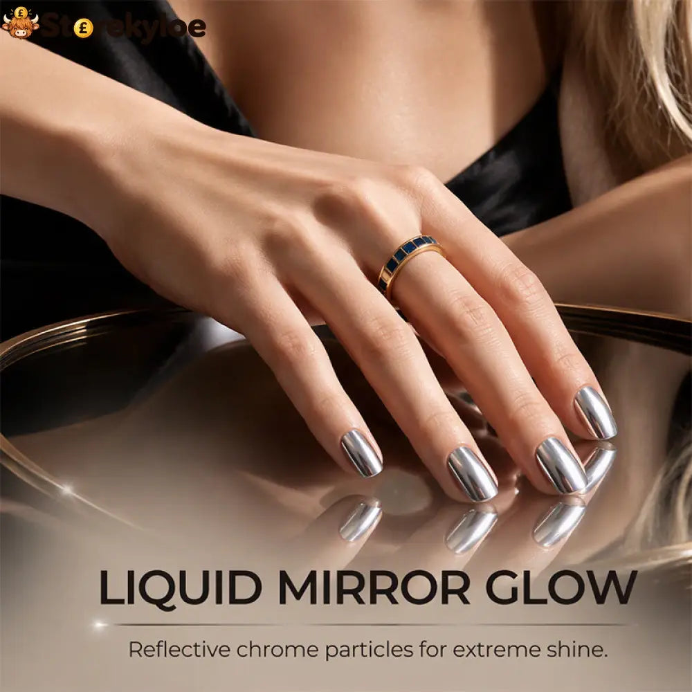 No-Bake Galaxy Chrome Nail Polish – Air Dry Shiny Salon Look - Health & Beauty