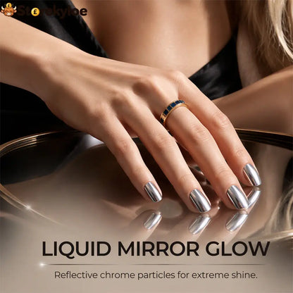 No-Bake Galaxy Chrome Nail Polish – Air Dry Shiny Salon Look - Health & Beauty