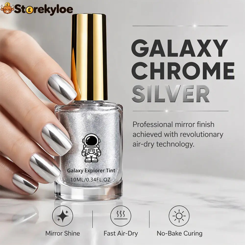 No-Bake Galaxy Chrome Nail Polish – Air Dry Shiny Salon Look - Health & Beauty