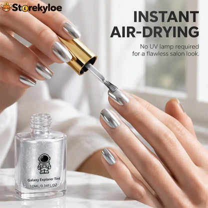 No-Bake Galaxy Chrome Nail Polish – Air Dry Shiny Salon Look - Health & Beauty