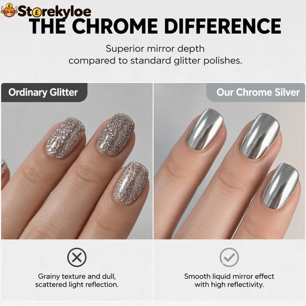 No-Bake Galaxy Chrome Nail Polish – Air Dry Shiny Salon Look - Health & Beauty