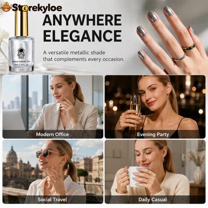 No-Bake Galaxy Chrome Nail Polish – Air Dry Shiny Salon Look - Health & Beauty