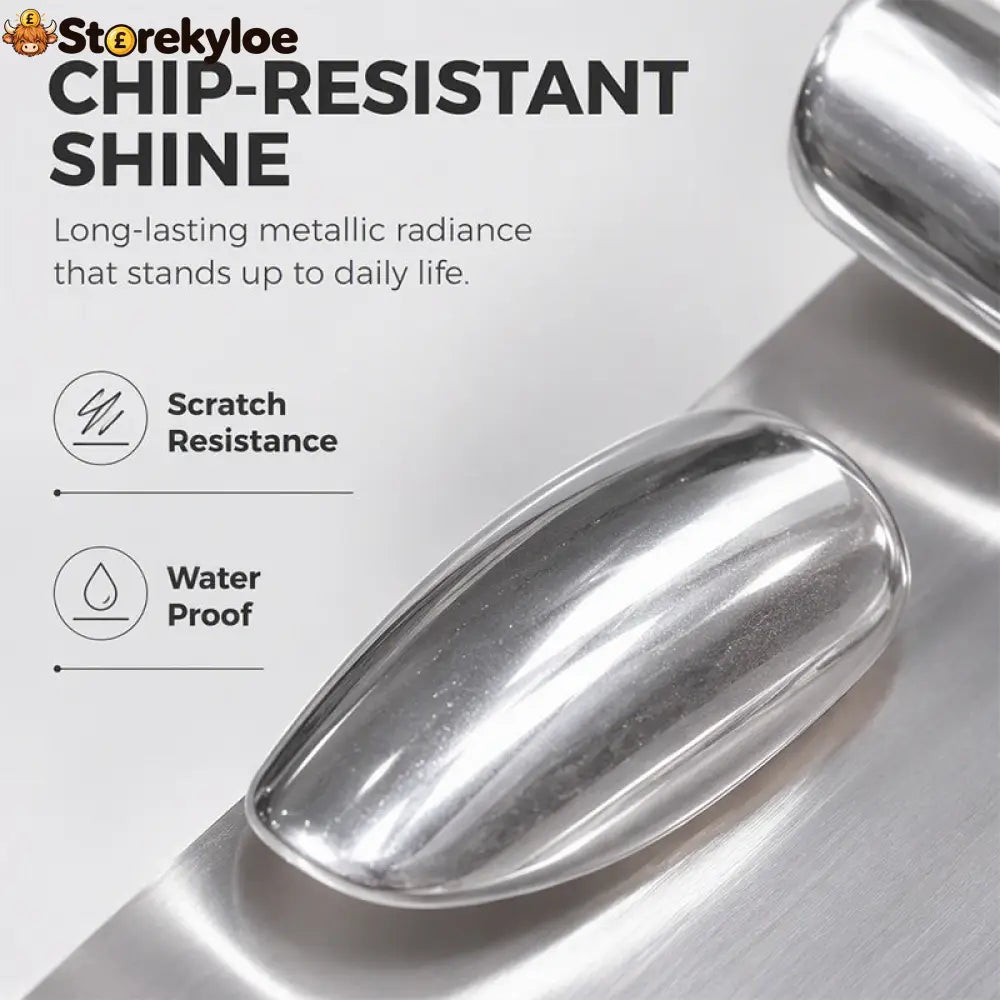 No-Bake Galaxy Chrome Nail Polish – Air Dry Shiny Salon Look - Health & Beauty