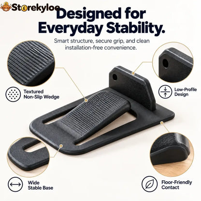 No-drill Door Stopper, Low-profile Repositionable Interior Door Holder