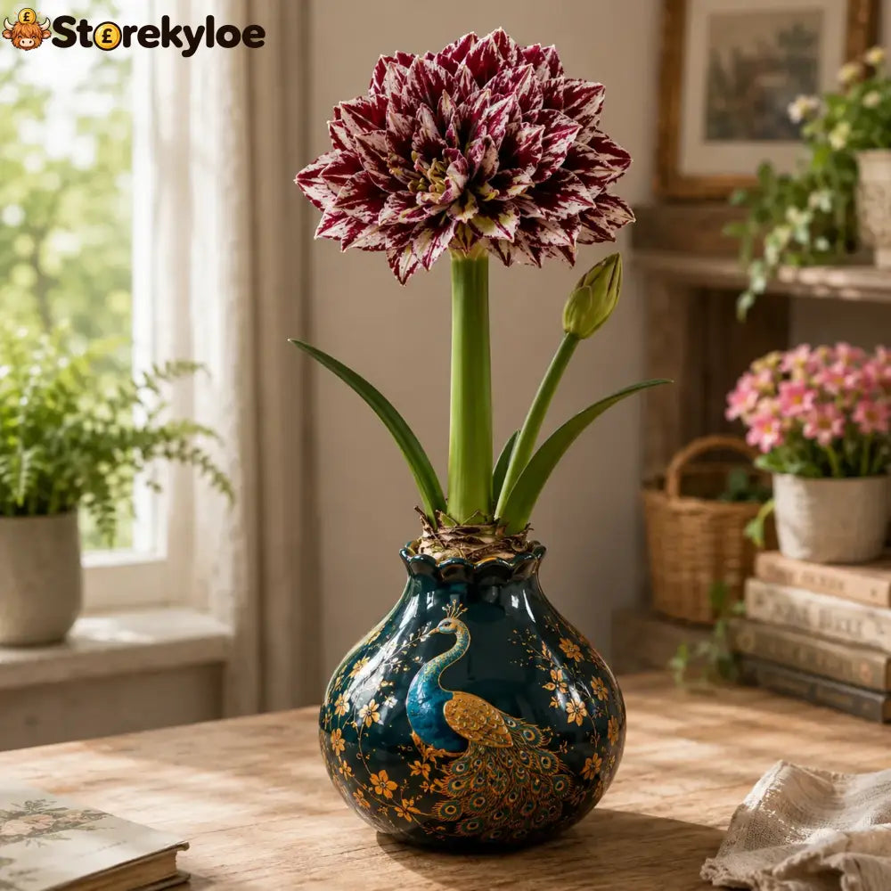🔥 No Soil! No Water! Just Blooms! 🌺 Watch These Waxed Amaryllis Bulbs Come to Life! - Burgundy / 4 Bulbs