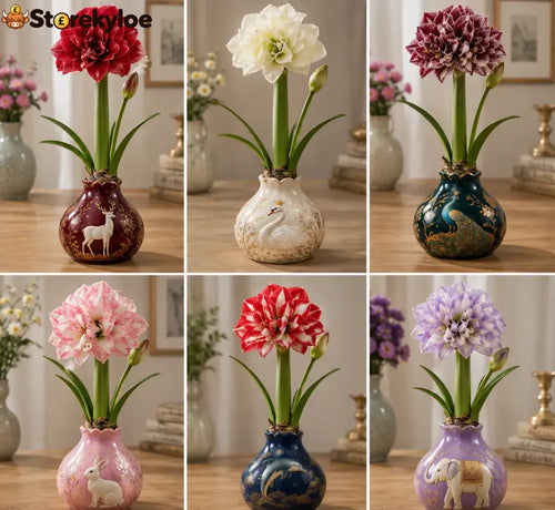 🔥 No Soil! No Water! Just Blooms! 🌺 Watch These Waxed Amaryllis Bulbs Come to Life! - 🔥🔥Mix Color / 4 Bulbs