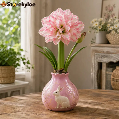 🔥 No Soil! No Water! Just Blooms! 🌺 Watch These Waxed Amaryllis Bulbs Come to Life! - Pink / 4 Bulbs