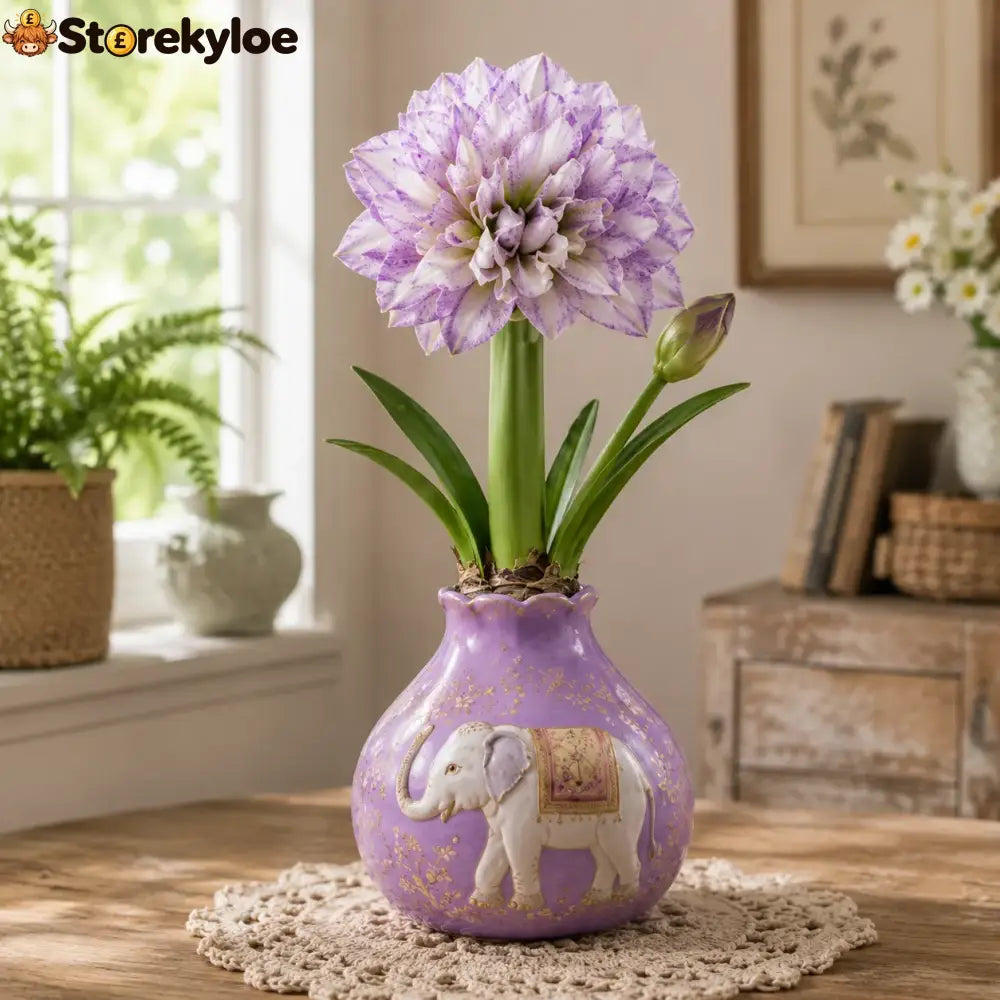 🔥 No Soil! No Water! Just Blooms! 🌺 Watch These Waxed Amaryllis Bulbs Come to Life! - Purple / 4 Bulbs