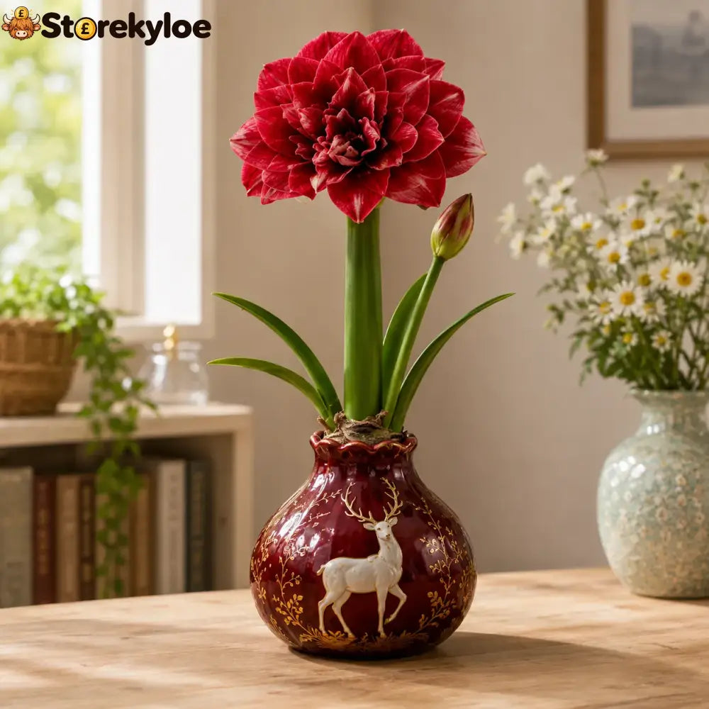 🔥 No Soil! No Water! Just Blooms! 🌺 Watch These Waxed Amaryllis Bulbs Come to Life! - Red / 4 Bulbs