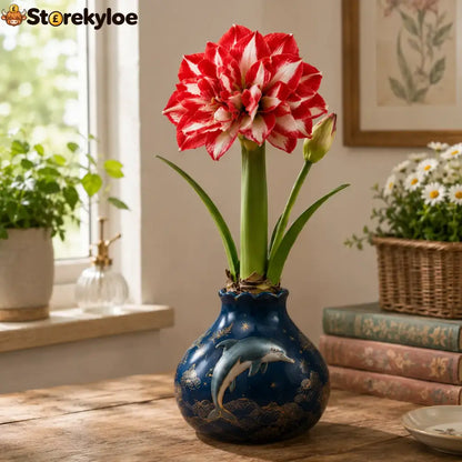 🔥 No Soil! No Water! Just Blooms! 🌺 Watch These Waxed Amaryllis Bulbs Come to Life! - Red White / 4 Bulbs