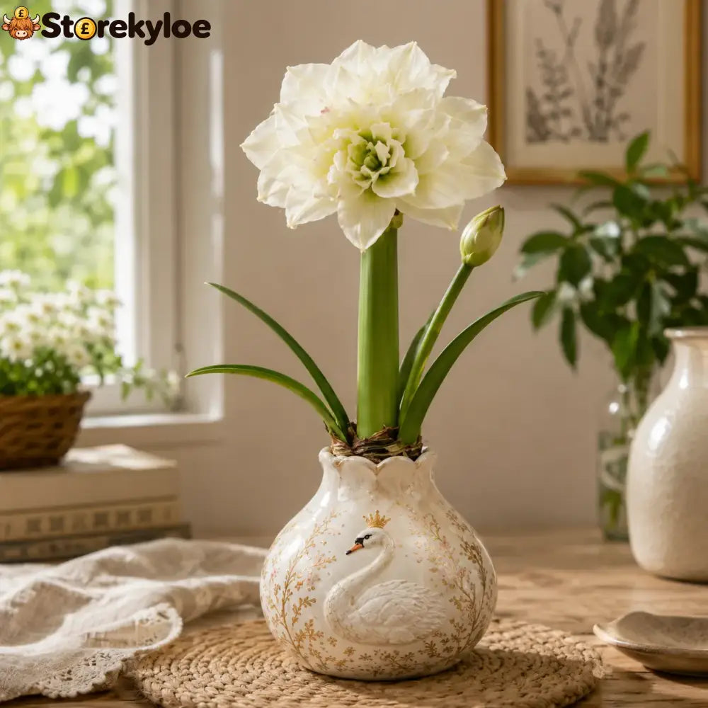 🔥 No Soil! No Water! Just Blooms! 🌺 Watch These Waxed Amaryllis Bulbs Come to Life! - White / 4 Bulbs