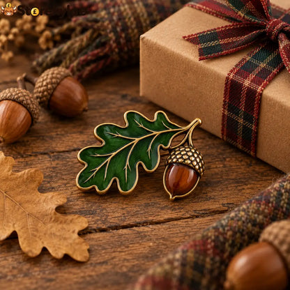 🌰oak & Acorn Brooch｜symbol Of Strength & Roots - 🌰Oak & Acorn Brooch