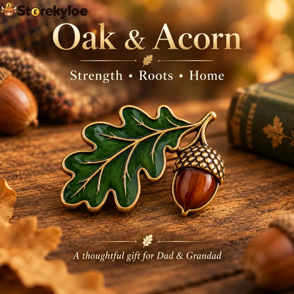 🌰oak & Acorn Brooch｜symbol Of Strength & Roots - 🌰Oak & Acorn Brooch