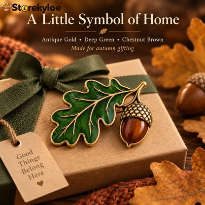 🌰oak & Acorn Brooch｜symbol Of Strength & Roots - 🌰Oak & Acorn Brooch
