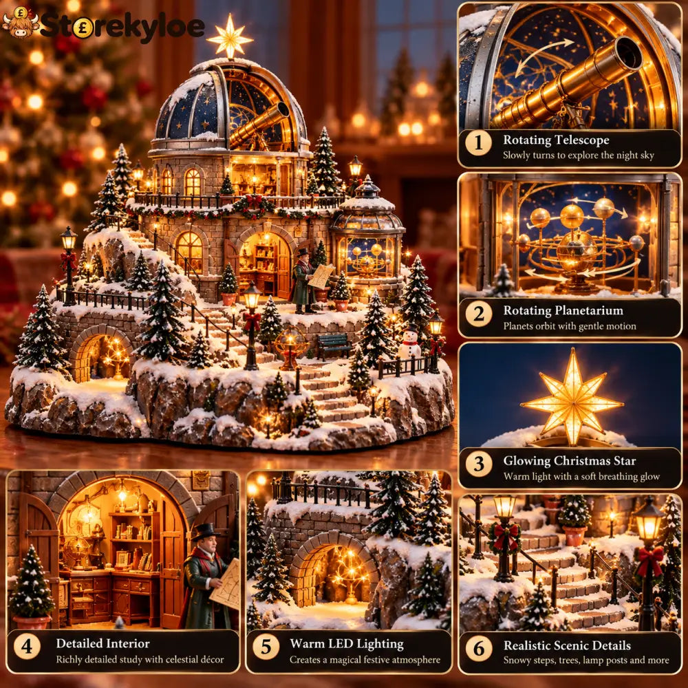 🔭Observatory Christmas Star Dome – Festive Winter Holiday Display