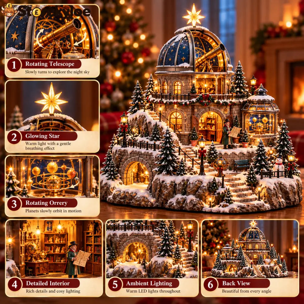 🔭Observatory Christmas Star Dome – Festive Winter Holiday Display