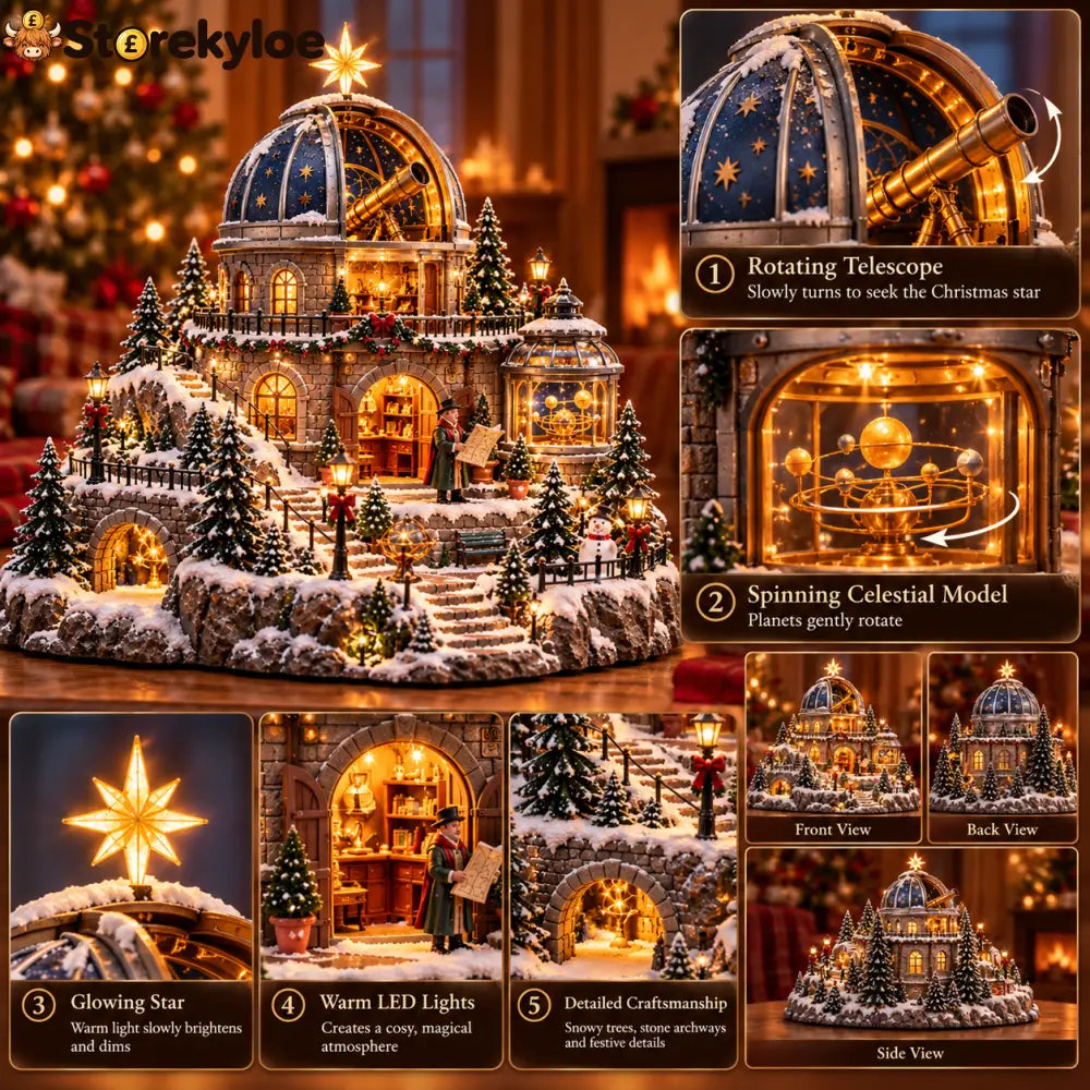 🔭Observatory Christmas Star Dome – Festive Winter Holiday Display