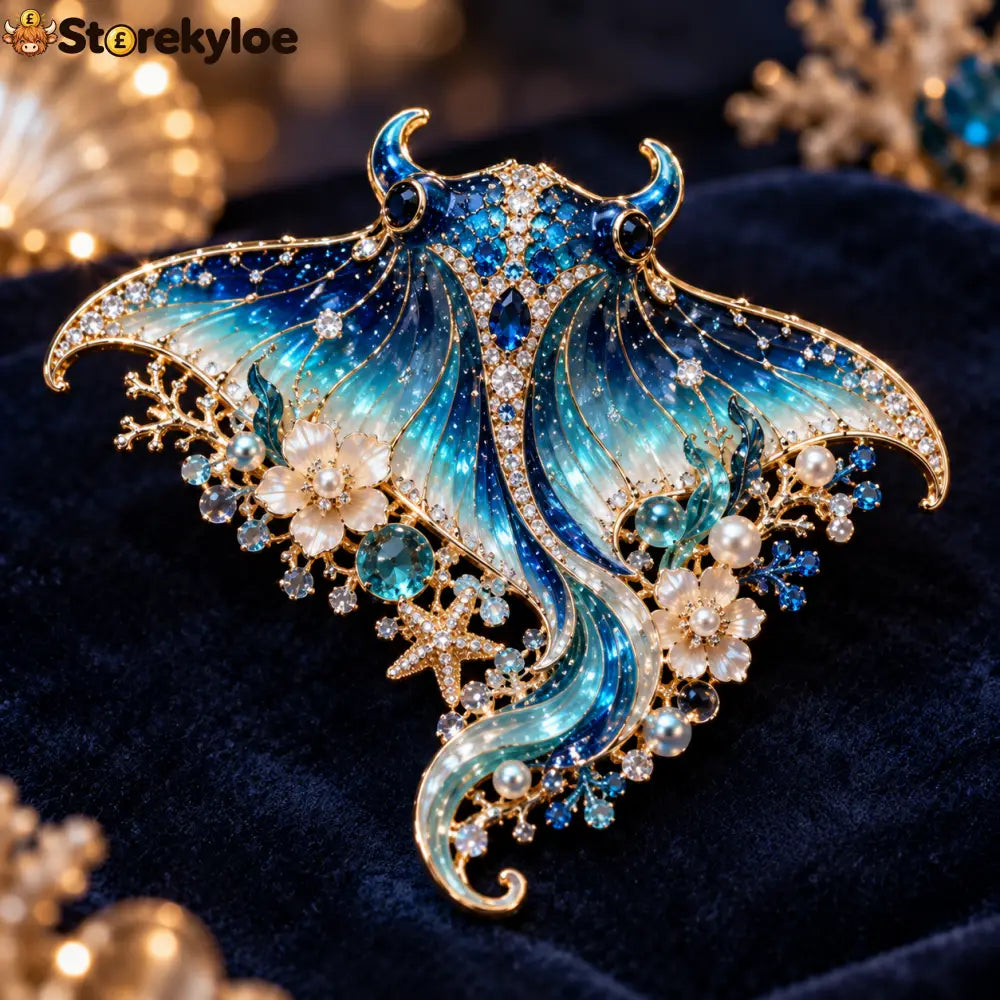 ✨🌊Ocean Creature Enamel Brooch Collection 🌊✨ - Manta ray