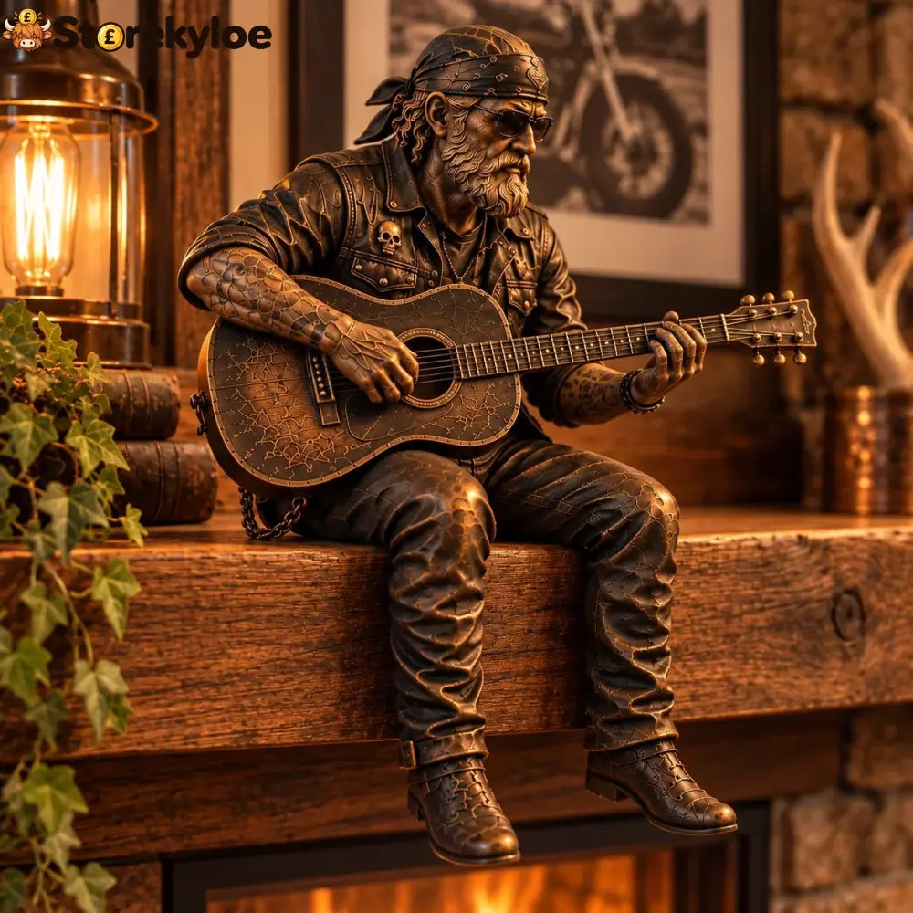 Old Biker Soul Shelf Sitter Collection – Rustic Motorcycle Rider Figurines For Men
