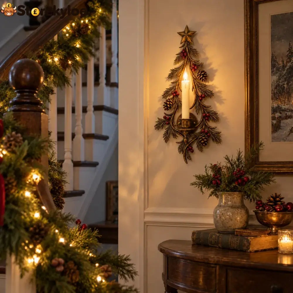 Old-world Christmas Tree Candle Sconce