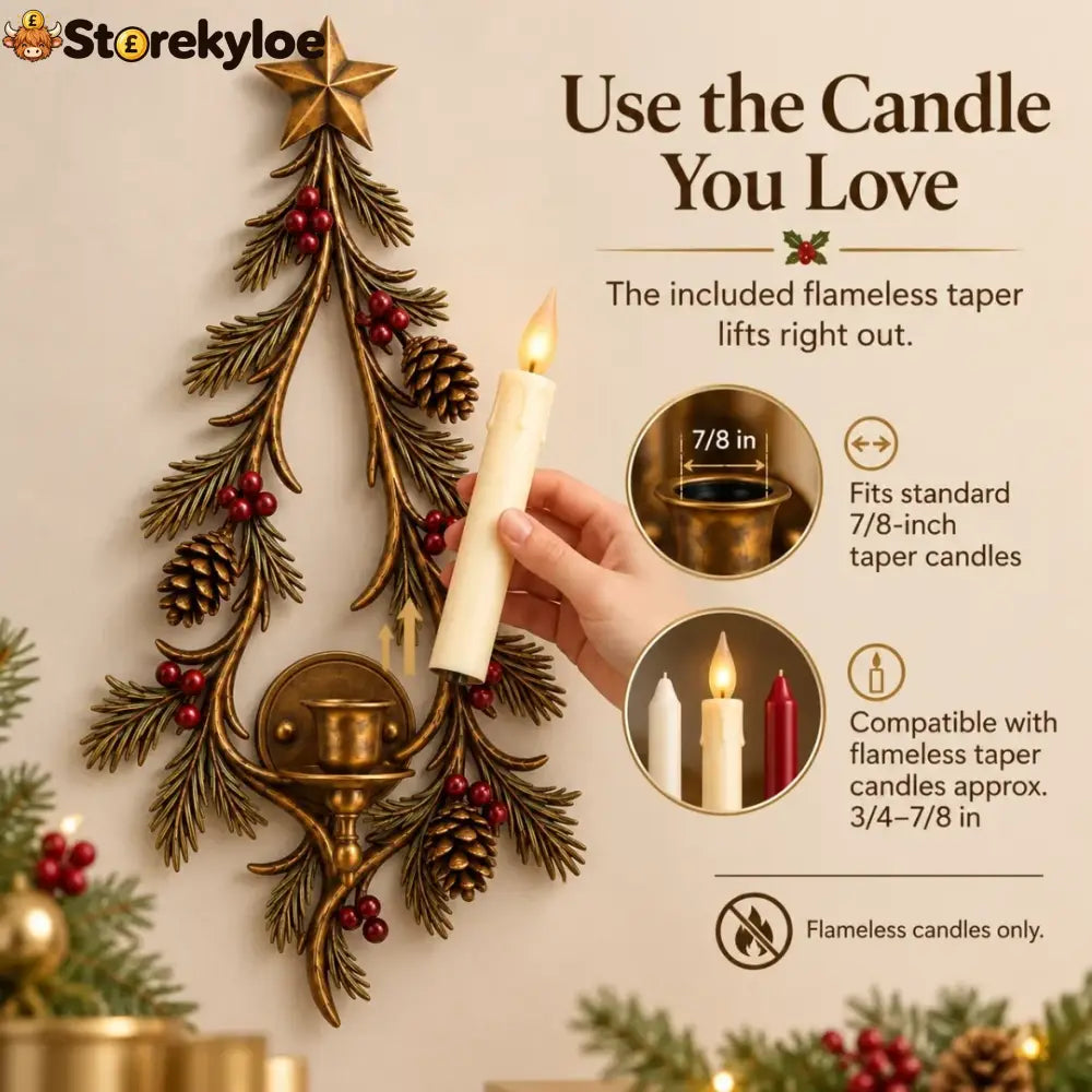 Old-world Christmas Tree Candle Sconce