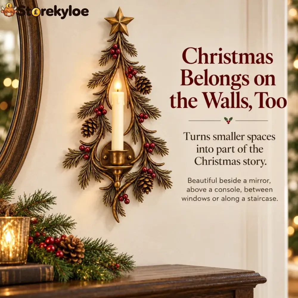 Old-world Christmas Tree Candle Sconce
