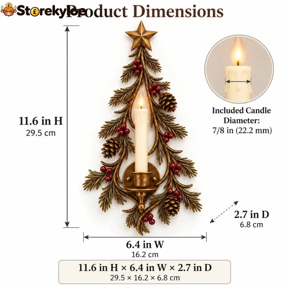 Old-world Christmas Tree Candle Sconce