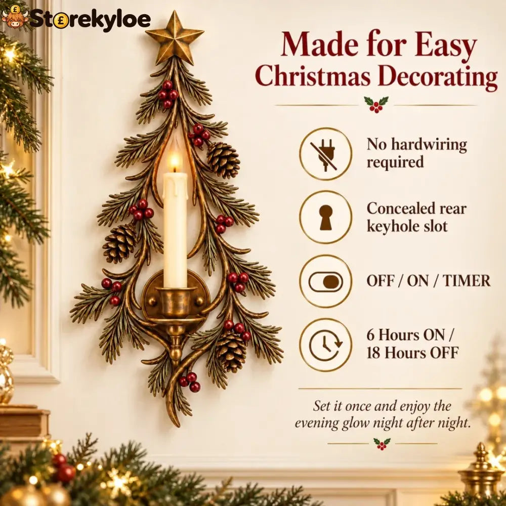Old-world Christmas Tree Candle Sconce