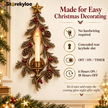 Old-world Christmas Tree Candle Sconce