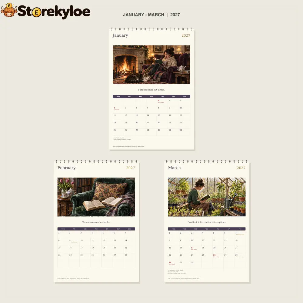 🔥One More Chapter Then Tea - 2027 A4 Wall Calendar